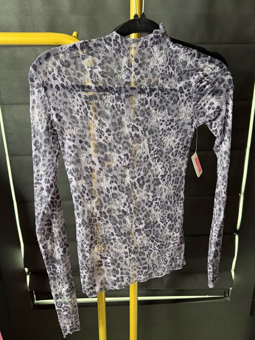 Free People Sheer Leopard-Print Long Sleeve Top